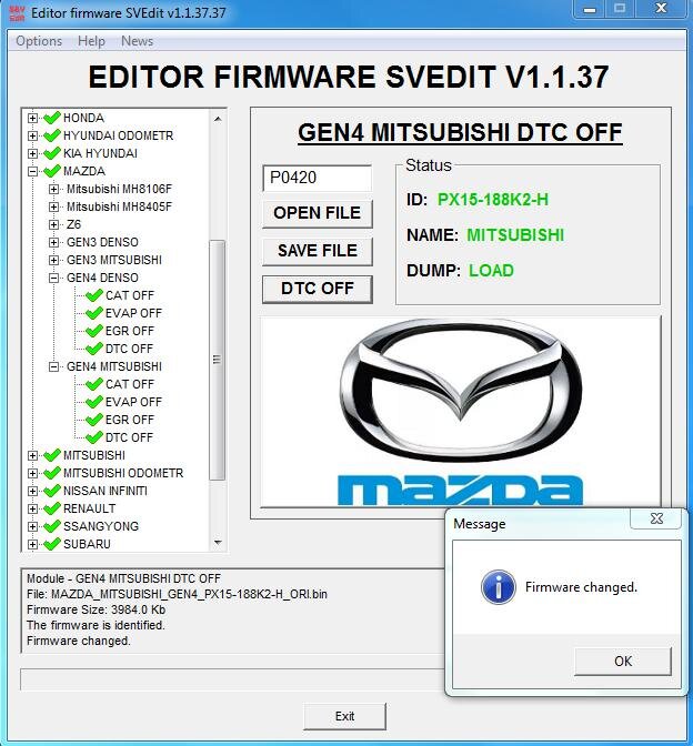 MODULE MAZDA SKYACTIV ECU MITSUBISHI GEN4 DTC OFF