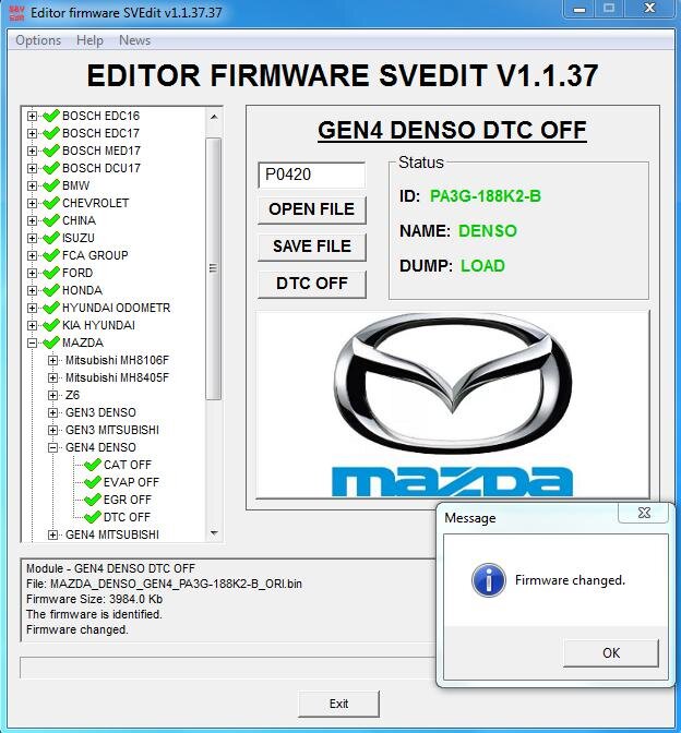 MODULE MAZDA SKYACTIV ECU DENSO GEN4 DTC OFF