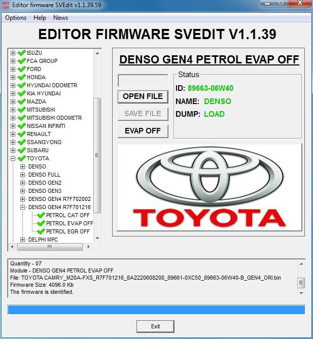 MODULE EVAP OFF DENSO GEN4 R7F701216 PETROL TOYOTA LEXUS