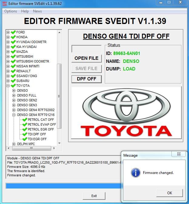 MODULE DPF OFF DENSO GEN4 R7F701216 TDI TOYOTA LEXUS
