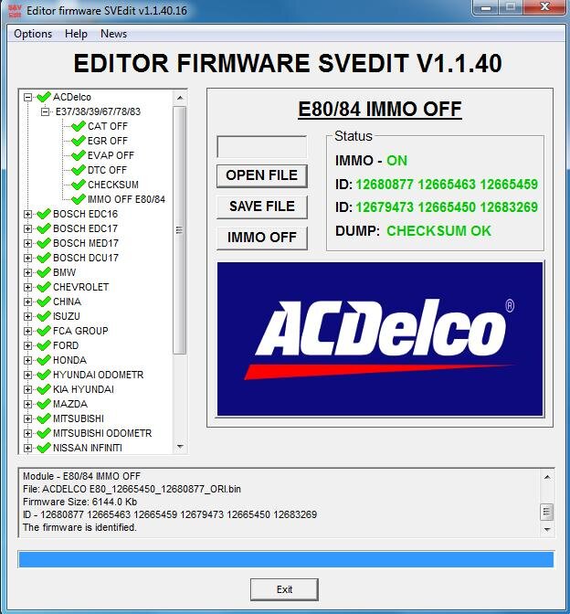 MODULE IMMO OFF ACDelco E80/E82/E84 MPC5676 6MB