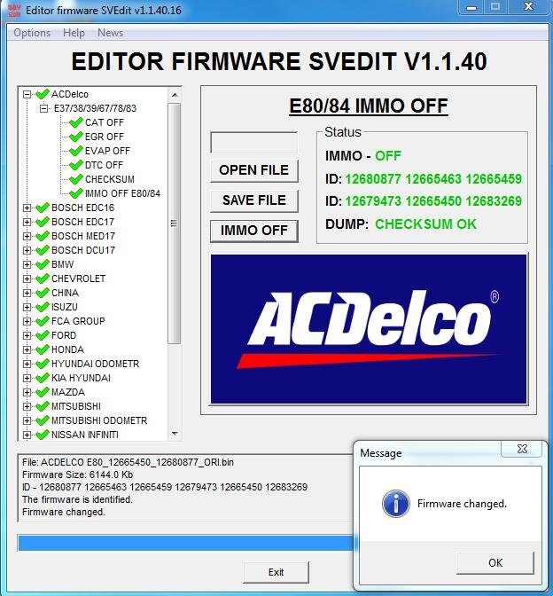 MODULE IMMO OFF ACDelco E80/E82/E84 MPC5676 6MB
