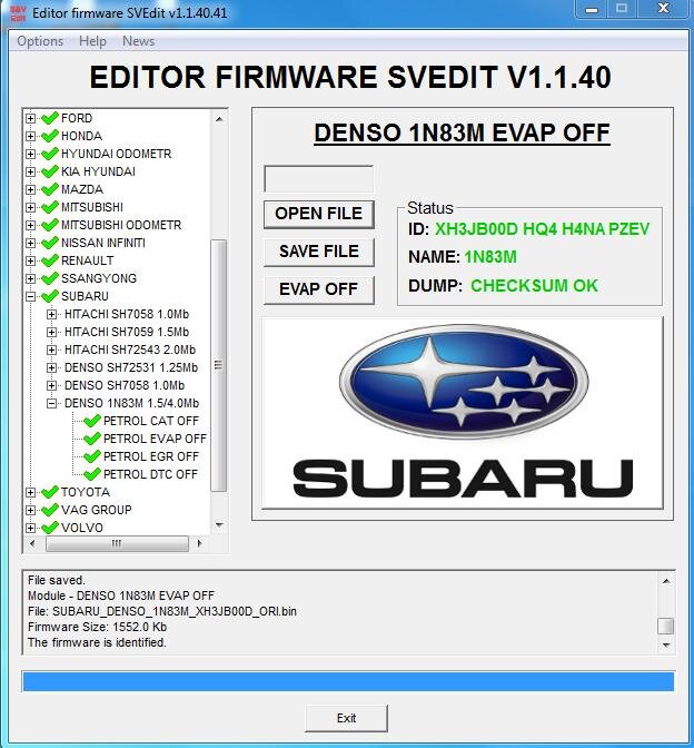MODULE EVAP OFF DENSO 1N83M SUBARU