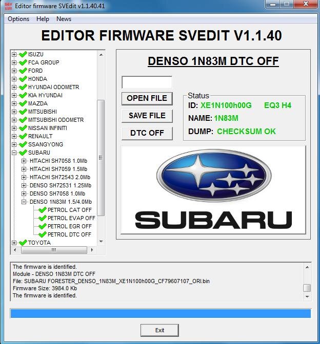 MODULE DTC OFF DENSO 1N83M SUBARU