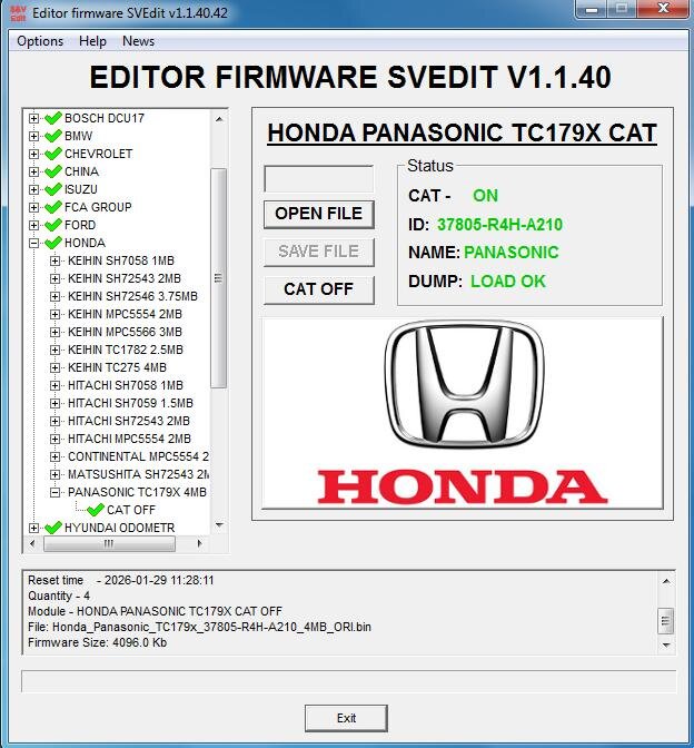 MODULE CAT OFF PANASONIC TC179X 4MB HONDA