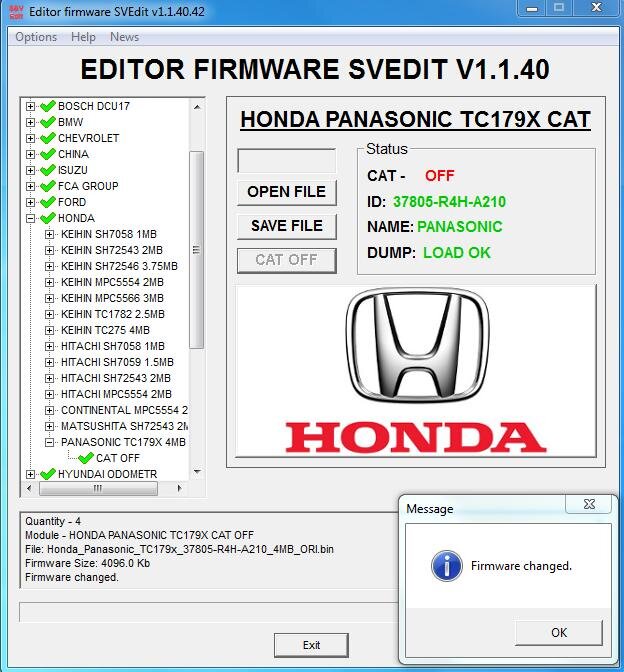 MODULE CAT OFF PANASONIC TC179X 4MB HONDA