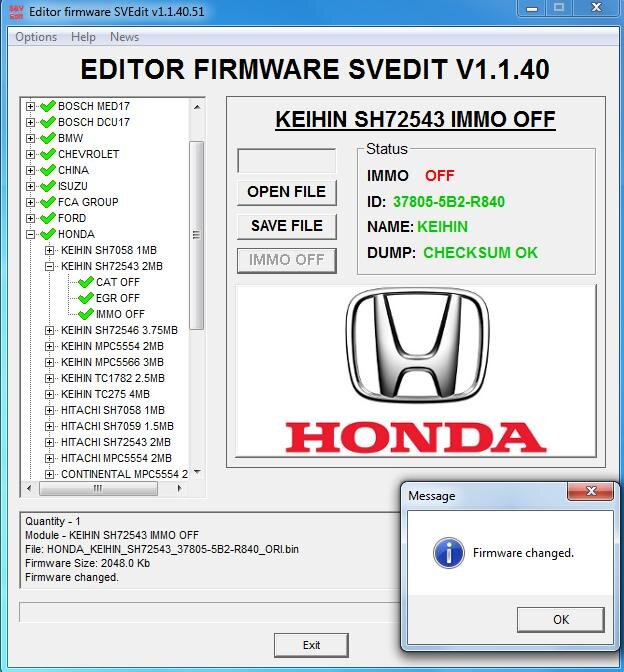 MODULE IMMO OFF KEIHIN SH72543 HONDA
