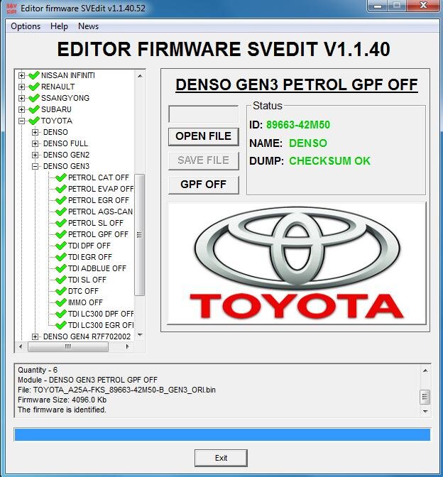 MODULE GPF/OPF OFF DENSO GEN3 R7F701202 PETROL TOYOTA LEXUS