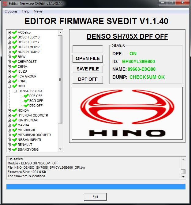 MODULE DPF OFF DENSO SH7055/7058 HINO TRUCK