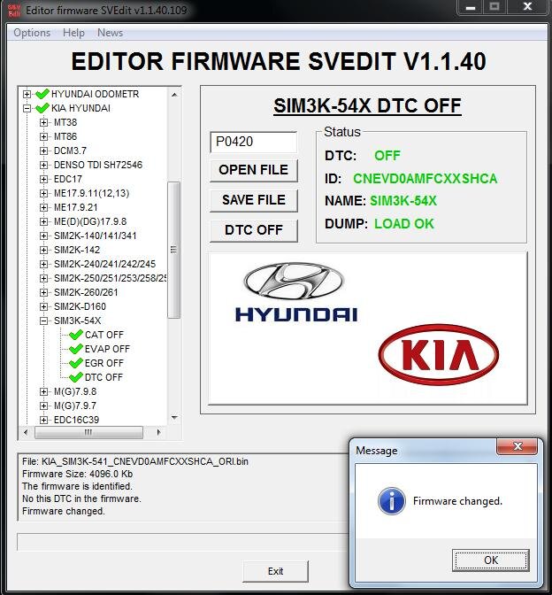 MODULE DTC OFF SIM3K-540/541/542/543 HYUNDAI KIA