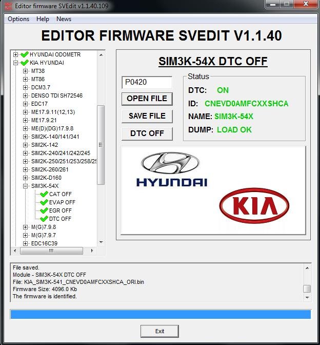 MODULE DTC OFF SIM3K-540/541/542/543 HYUNDAI KIA