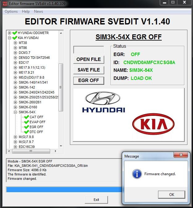 MODULE EGR OFF SIM3K-540/541/542/543 HYUNDAI KIA