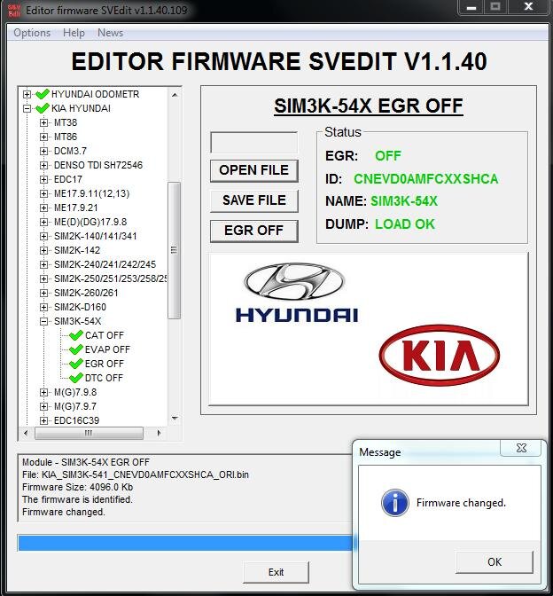 MODULE EGR OFF SIM3K-540/541/542/543 HYUNDAI KIA